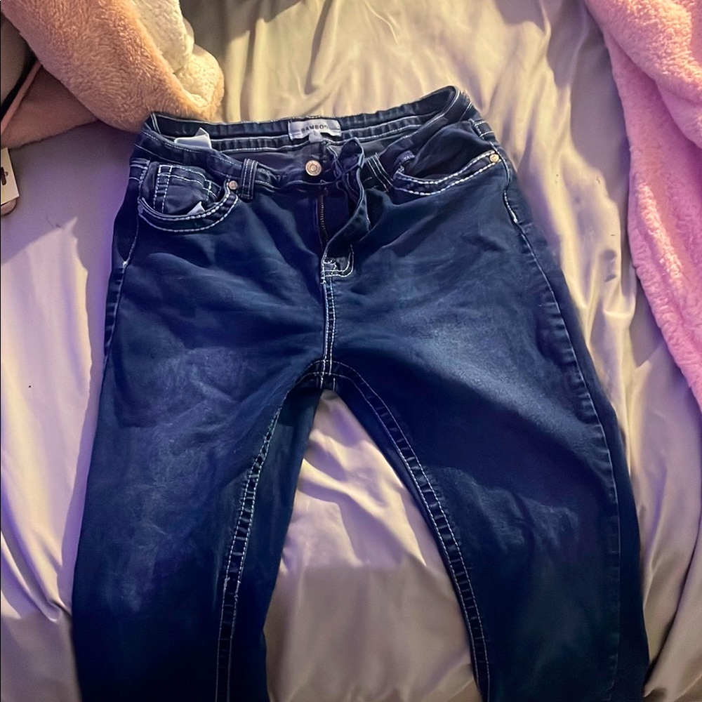 BAMBOO Blue Skinny Jeans Classic Style